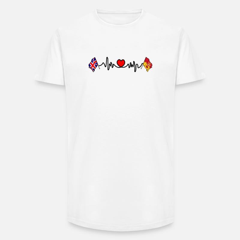 Herzfrequenz Hampshire & Großbritannien - Long Fit Männer T-Shirt - Weiß