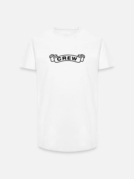 Crew Banderole - Long Fit Men's T-Shirt - white