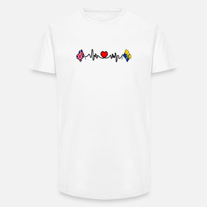 Herzfrequenz in Durham & UK - Long Fit Männer T-Shirt - Weiß