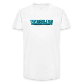 Ich mach dich Krankenhaus - Long Fit Männer T-Shirt - Weiß - Vorne - AI Model Male 185 light (185cm)