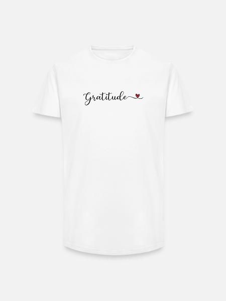 Dankbarkeit niedliches Design mit Herz - Long Fit Männer T-Shirt - Weiß