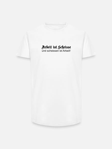 arbeitscheisse1 - Long Fit Men's T-Shirt - white