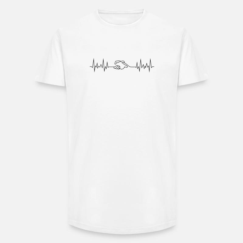 wave peace handshake - Long Fit Männer T-Shirt - Weiß