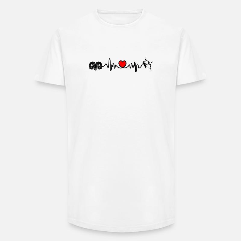 Herzfrequenz Cardio Widder Schütze - Long Fit Männer T-Shirt - Weiß