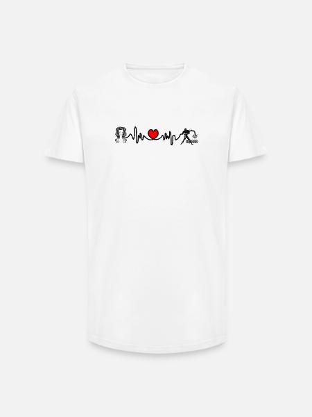 Heart rate cardio Virgo Aquarius - Long Fit Men's T-Shirt - white