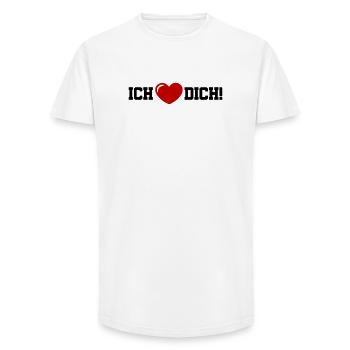 I love you heart - Long Fit Men's T-Shirt - white - Front - AI Model Male 185 light (185cm)