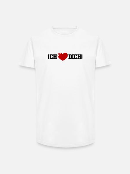 Ich Liebe Dich Herz - Long Fit Männer T-Shirt - Weiß