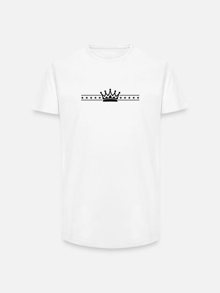 Crown Element - Long Fit Men's T-Shirt - white