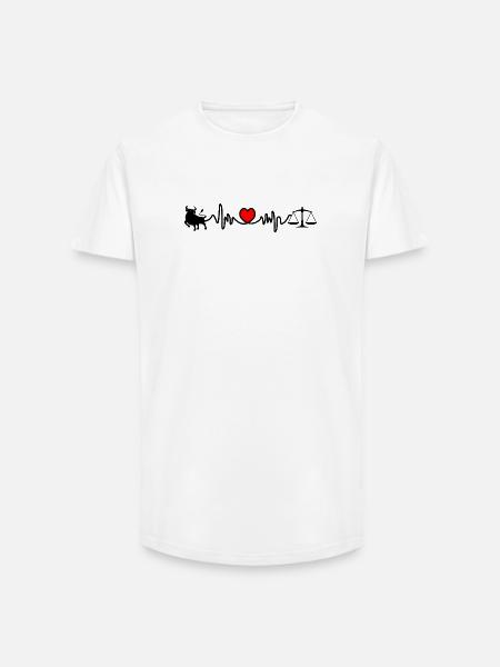 Heart rate cardio Taurus Libra - Long Fit Men's T-Shirt - white