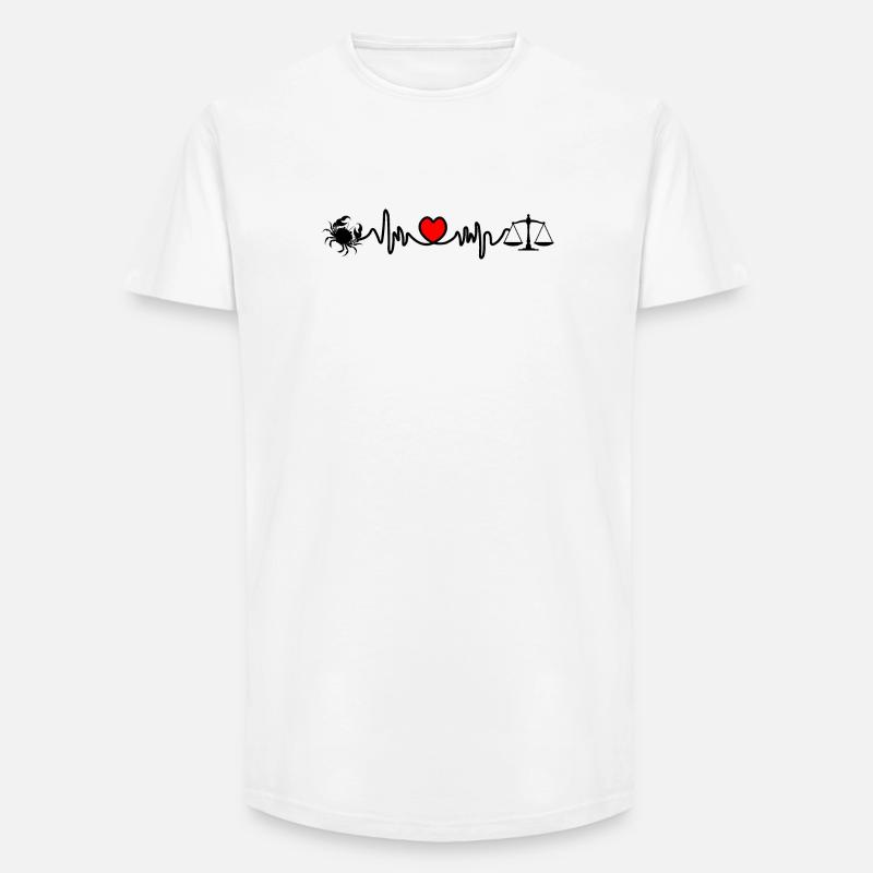 Herzfrequenz-Kardiokrebs-Skala - Long Fit Männer T-Shirt - Weiß