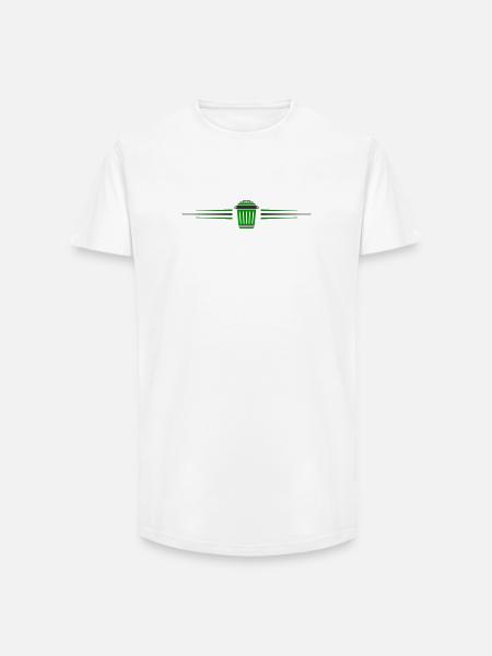 Garbage Can Icon Line - Long Fit Men's T-Shirt - white
