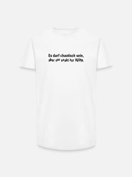 Exactly half - Long Fit Men's T-Shirt - white