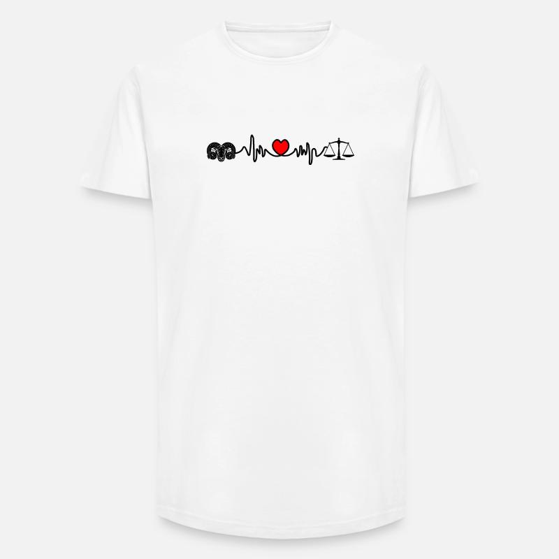 Herzfrequenz-Cardio-Ram-Skala - Long Fit Männer T-Shirt - Weiß