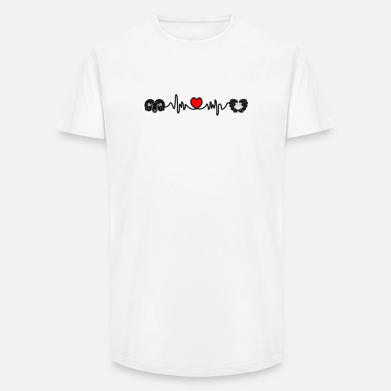 Herzfrequenz Cardio Widder Zwillinge - Long Fit Männer T-Shirt - Weiß