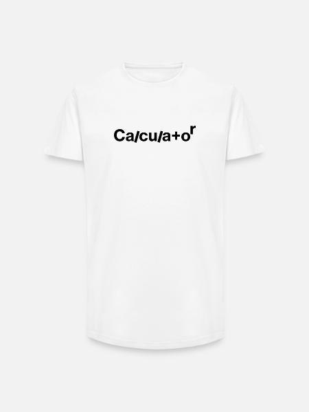 calculator - Long Fit Männer T-Shirt - Weiß