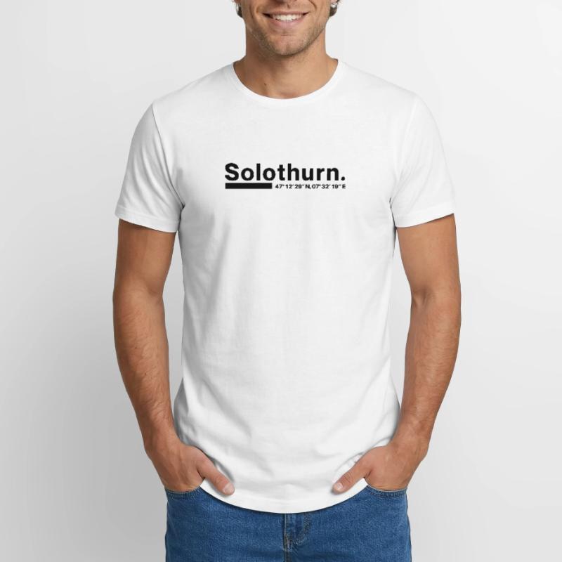 Coordonnées de Soleure : Canton Suisse T-shirt coupe longue homme