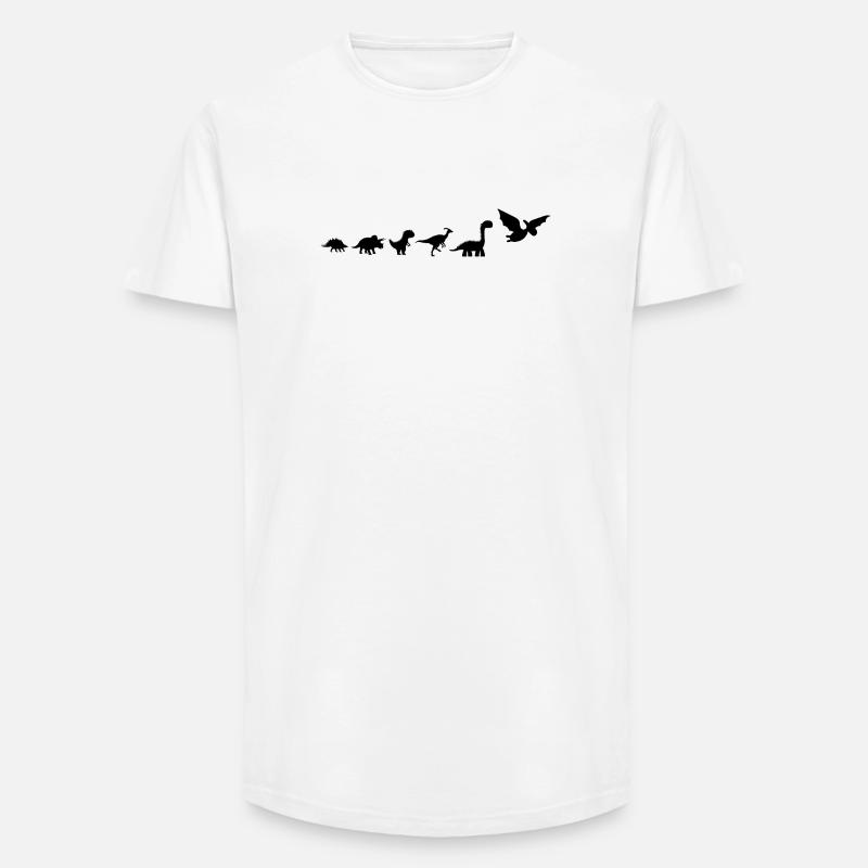 Dinosaur Evolution - Long Fit Men's T-Shirt - white
