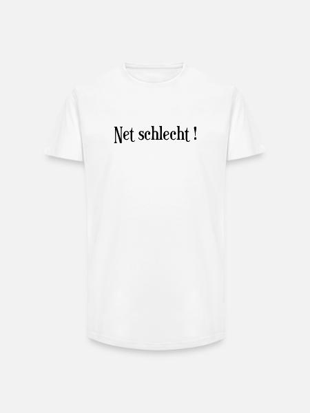 Net_schlecht_logo - T-shirt coupe longue homme - blanc