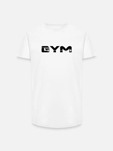 gym musculation - T-shirt coupe longue homme - blanc
