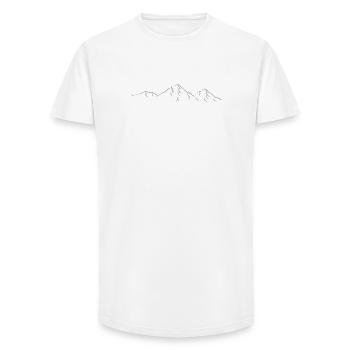 Mountains Hiking Mountain Landscape - Long Fit Men's T-Shirt - white - Front - AI Model Male 185 light (185cm)