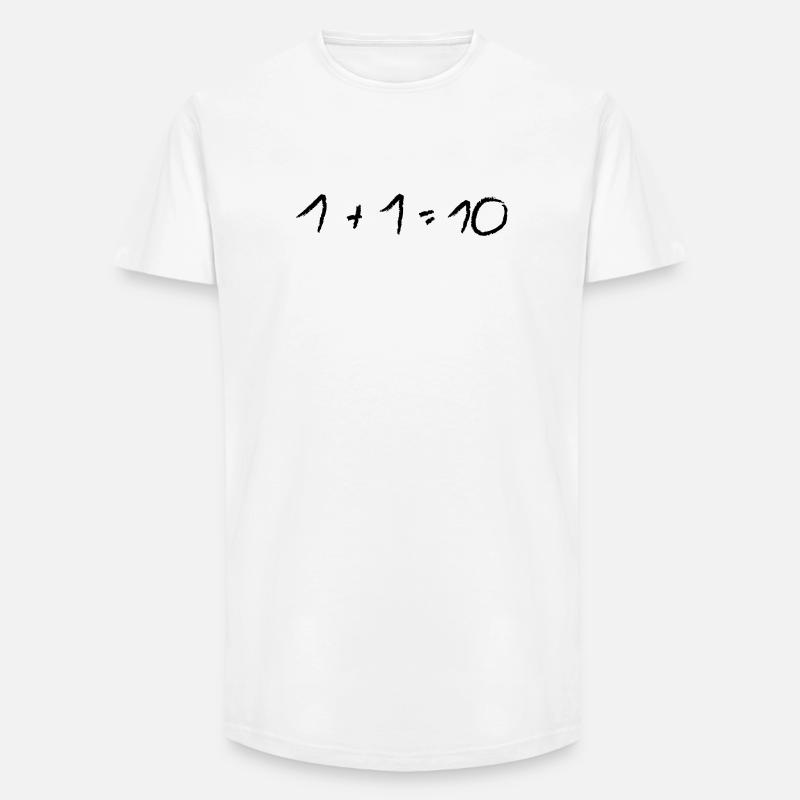 problème de maths 1 + 1 - T-shirt coupe longue homme - blanc