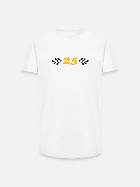2541614 14743929 sølvbryllup - Long fit herre T-shirt - hvid