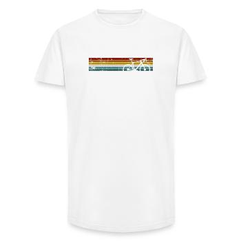 Rainbow Stripe Bicycle Silhouette - Long Fit Men's T-Shirt - white - Front - AI Model Male 185 light (185cm)