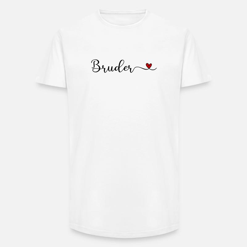 Bruderherz - Long Fit Männer T-Shirt - Weiß