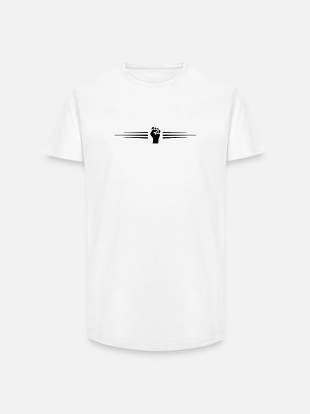 Hand Faust Linie - Long Fit Männer T-Shirt - Weiß