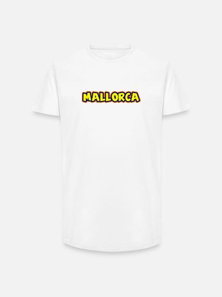 Mallorca Schriftzug - Long Fit Männer T-Shirt - Weiß