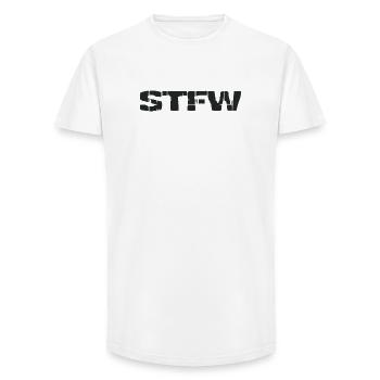 STFW - Search the fucking web - Long Fit Männer T-Shirt - Weiß - Vorne - AI Model Male 185 light (185cm)