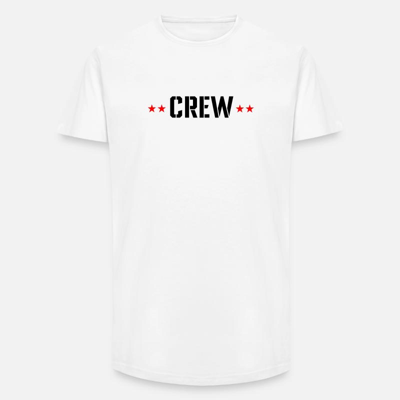 Crew mit Sterne - Long Fit Männer T-Shirt - Weiß