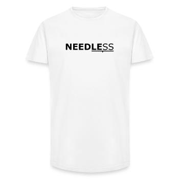 2025-12 - Long Fit Men's T-Shirt - white - Front - AI Model Male 185 light (185cm)