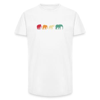 Elefant Vintage Geschenk Afrika - Long Fit Männer T-Shirt - Weiß - Vorne - AI Model Male 185 light (185cm)