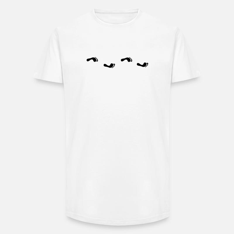 Fußabdruck - Long Fit Männer T-Shirt - Weiß