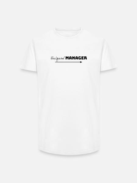 Design Feelgood Manager flèche noire - T-shirt coupe longue homme - blanc