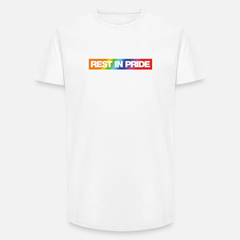 REST IN PRIDE (R.I.P.) Rainbow - Long Fit Männer T-Shirt - Weiß