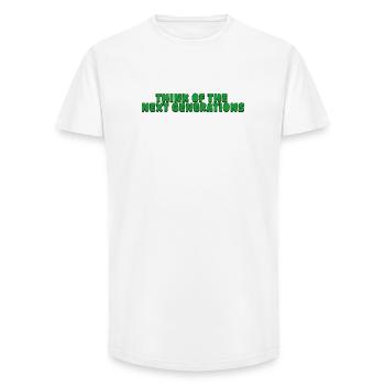 Think of the next generations - Long Fit Men's T-Shirt - white - Front - AI Model Male 185 light (185cm)