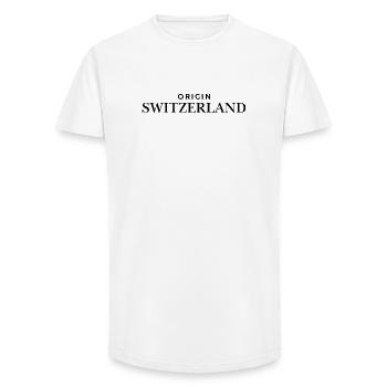 Origin Switzerland - Long Fit Men's T-Shirt - white - Front - AI Model Male 185 light (185cm)