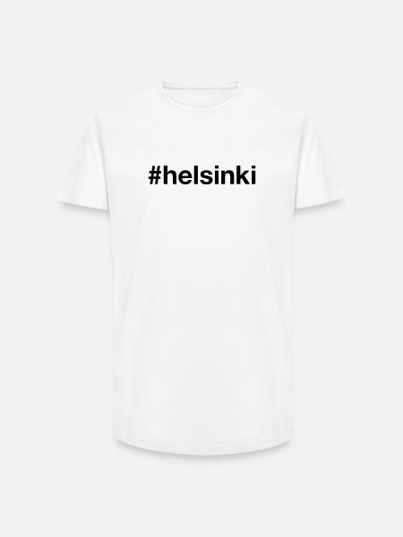 HELSINKI Finland Finnland Hashtag - Long Fit Men's T-Shirt - white