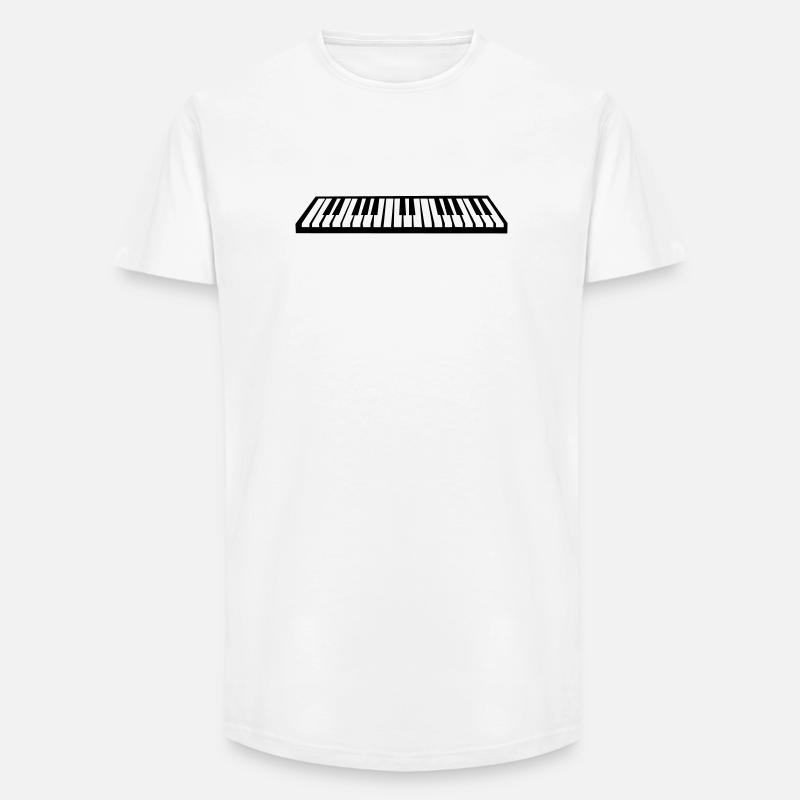 Klavier oder Keyboard - Long Fit Männer T-Shirt - Weiß