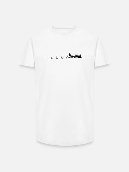 Heartbeat Snowboard - Long Fit Men's T-Shirt - white