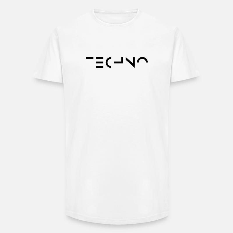 Minimal-Techno-Musik-Logo - Long Fit Männer T-Shirt - Weiß