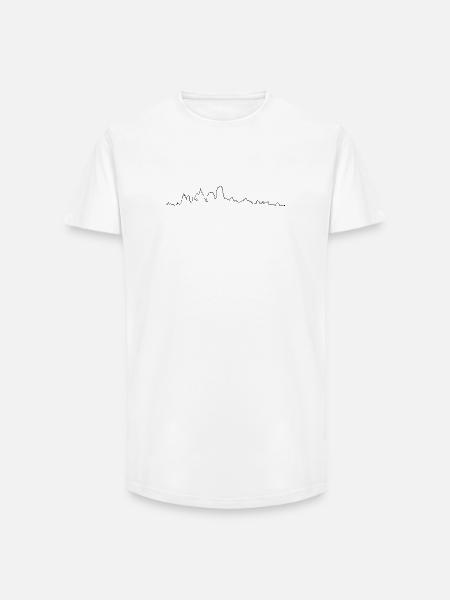 Heartbeat city skyline - Long Fit Men's T-Shirt - white