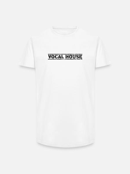 Vocal House - Long Fit Männer T-Shirt - Weiß