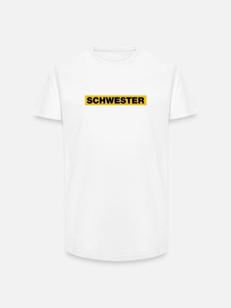 Schwester - Long Fit Männer T-Shirt - Weiß