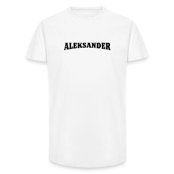 Don d’Aleksander - T-shirt coupe longue homme - blanc - Devant - AI Model Male 185 light (185cm)