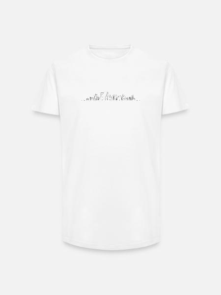 Skyline der Stadt mit Herzschlag - Long Fit Männer T-Shirt - Weiß