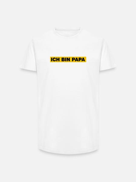 Ich bin Papa - Long Fit Männer T-Shirt - Weiß