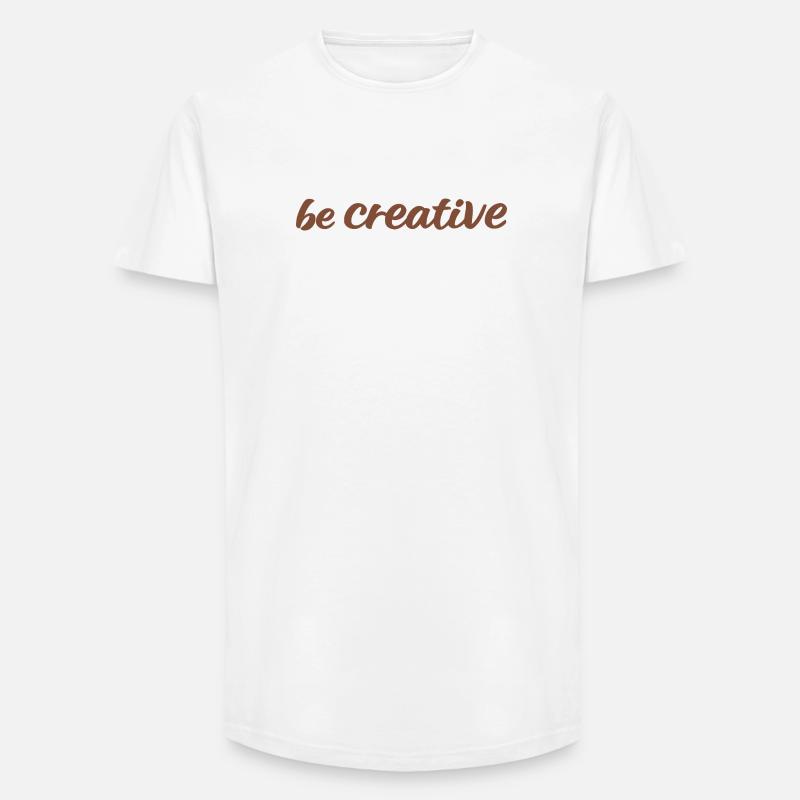 Sei kreativ Script Brown - Long Fit Männer T-Shirt - Weiß